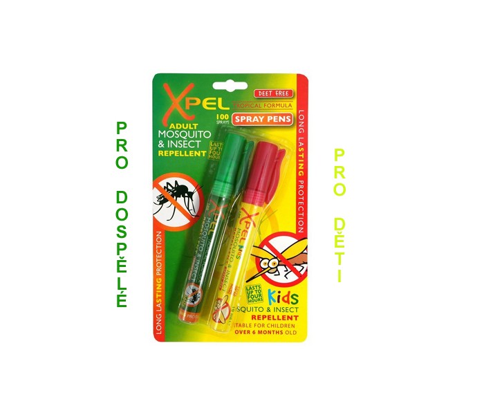 XPEL ADULT + KIDS Repelent spray Pera 2x10 ml