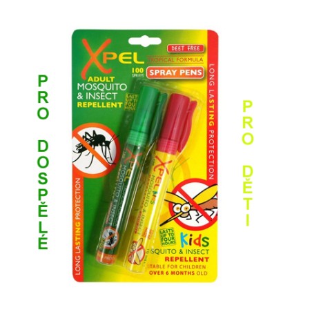 XPEL ADULT + KIDS Repelent spray Pera 2x10 ml